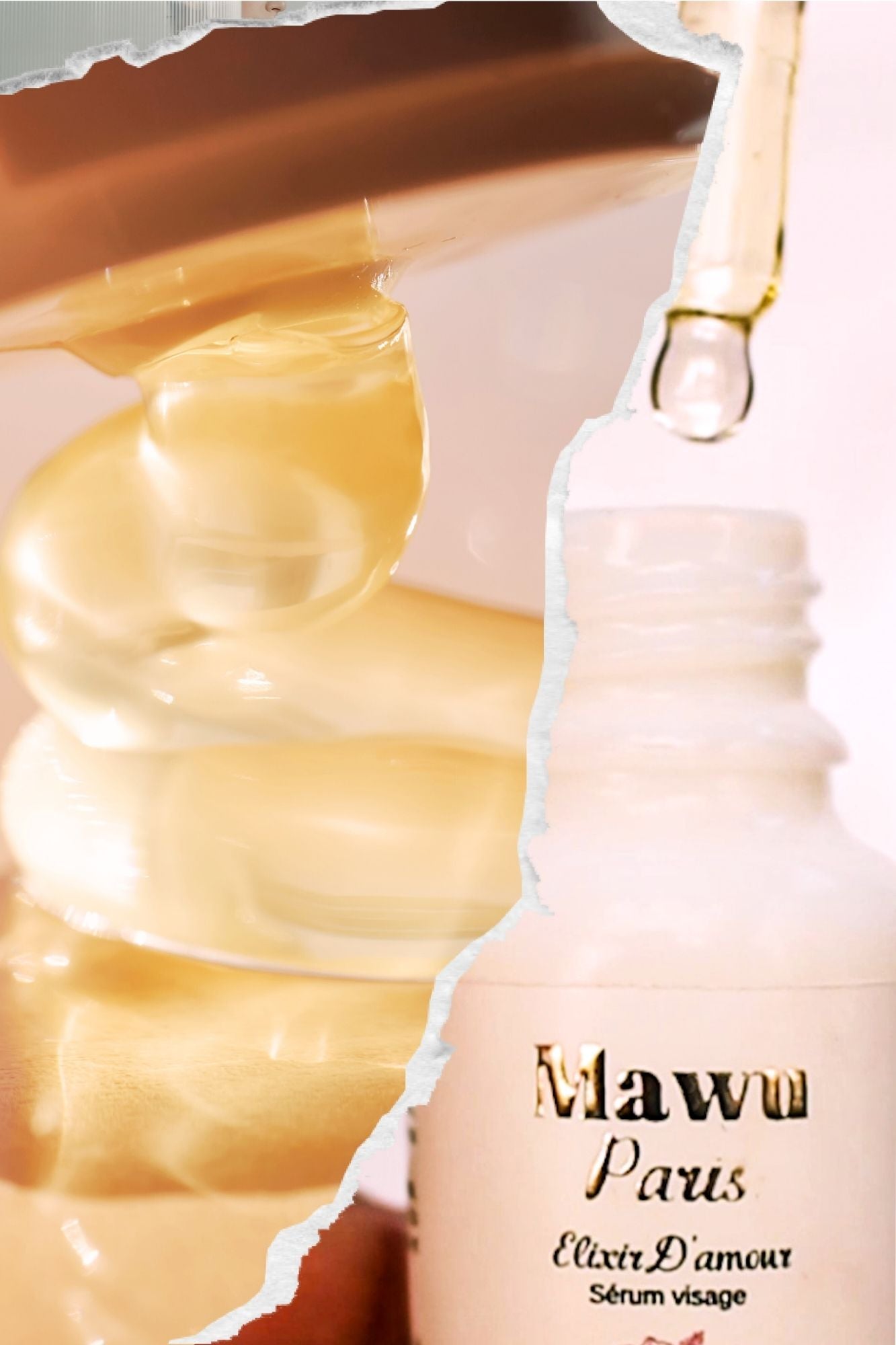 Hydrater et nourrir avec l’Élixir d’Amour Mawu Paris. Associez un gel hydratant à un sérum non comédogène riche en acides gras essentiels, antioxydants, vitamines C et E pour une peau lumineuse et fraîche.