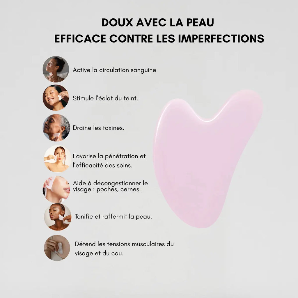 Gua sha en jade rose