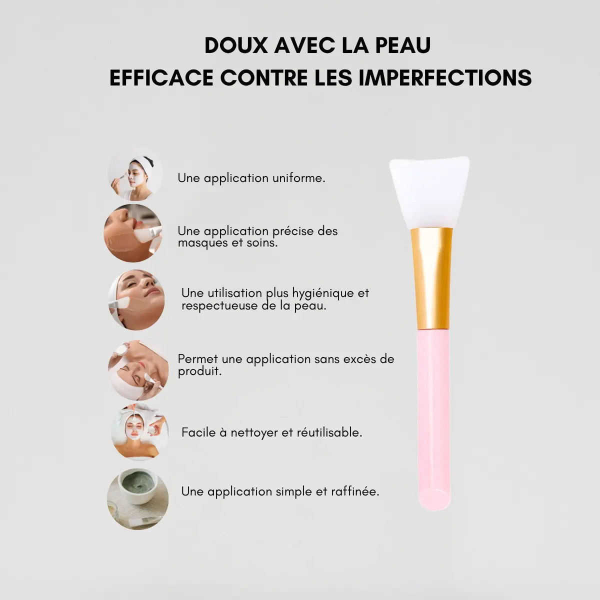 Pinceau applicateur en silicone pour masque DIY