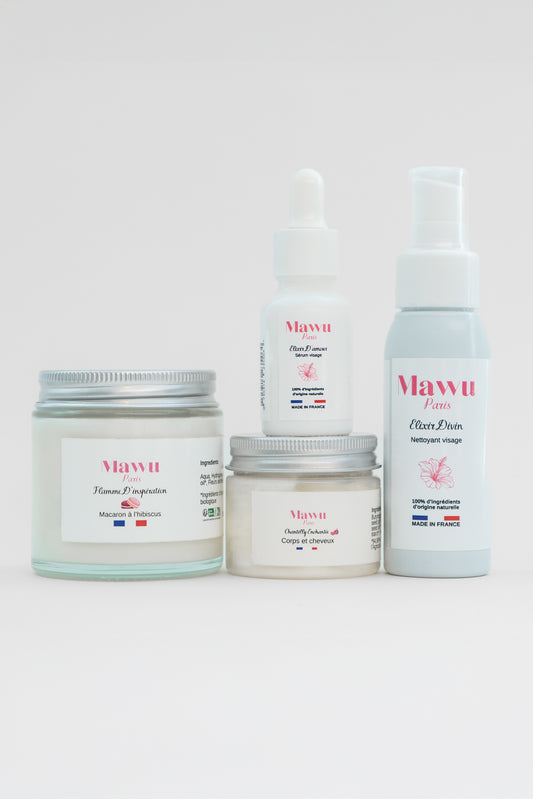Petit Quatuor D'amour: huile nettoyante - bougie - baume corps - sérum visage