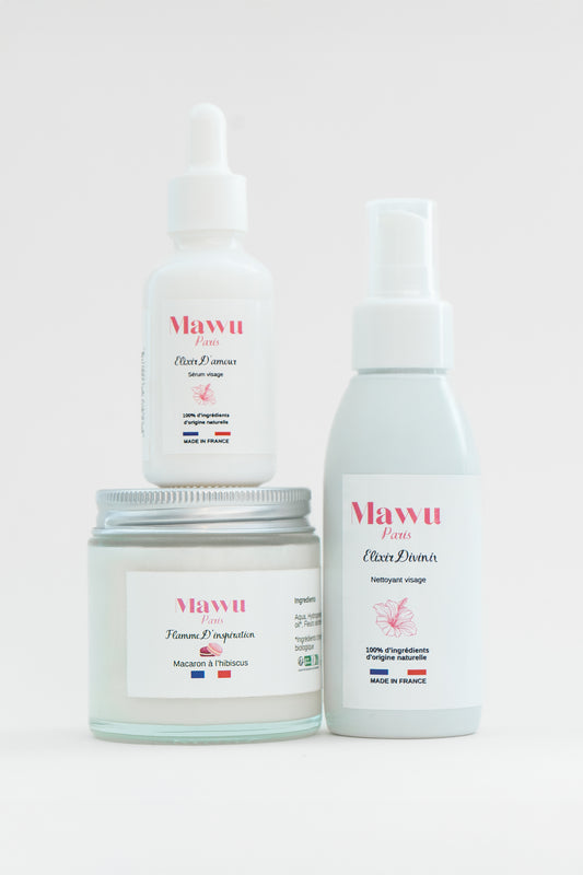 Grand Trio Divin: huile nettoyante - bougie - sérum nourrissant visage