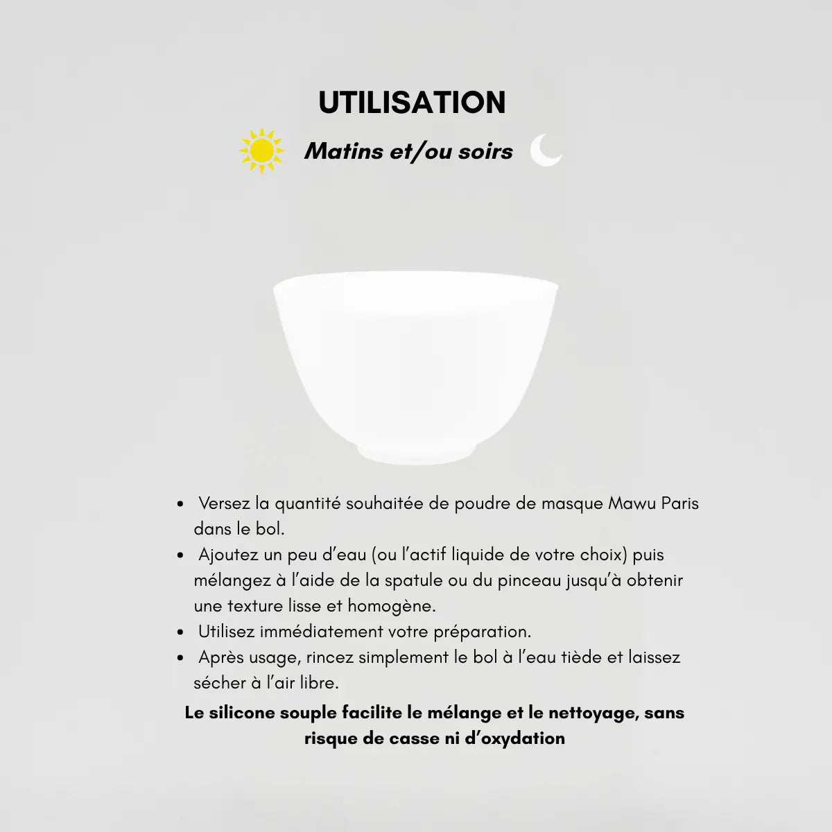 Bol Silicone Anti-dérapant Homoyoyo - Pour Masque Facial, Préparation Cuisine - Micro-ondes, Lave-vaisselle - 10