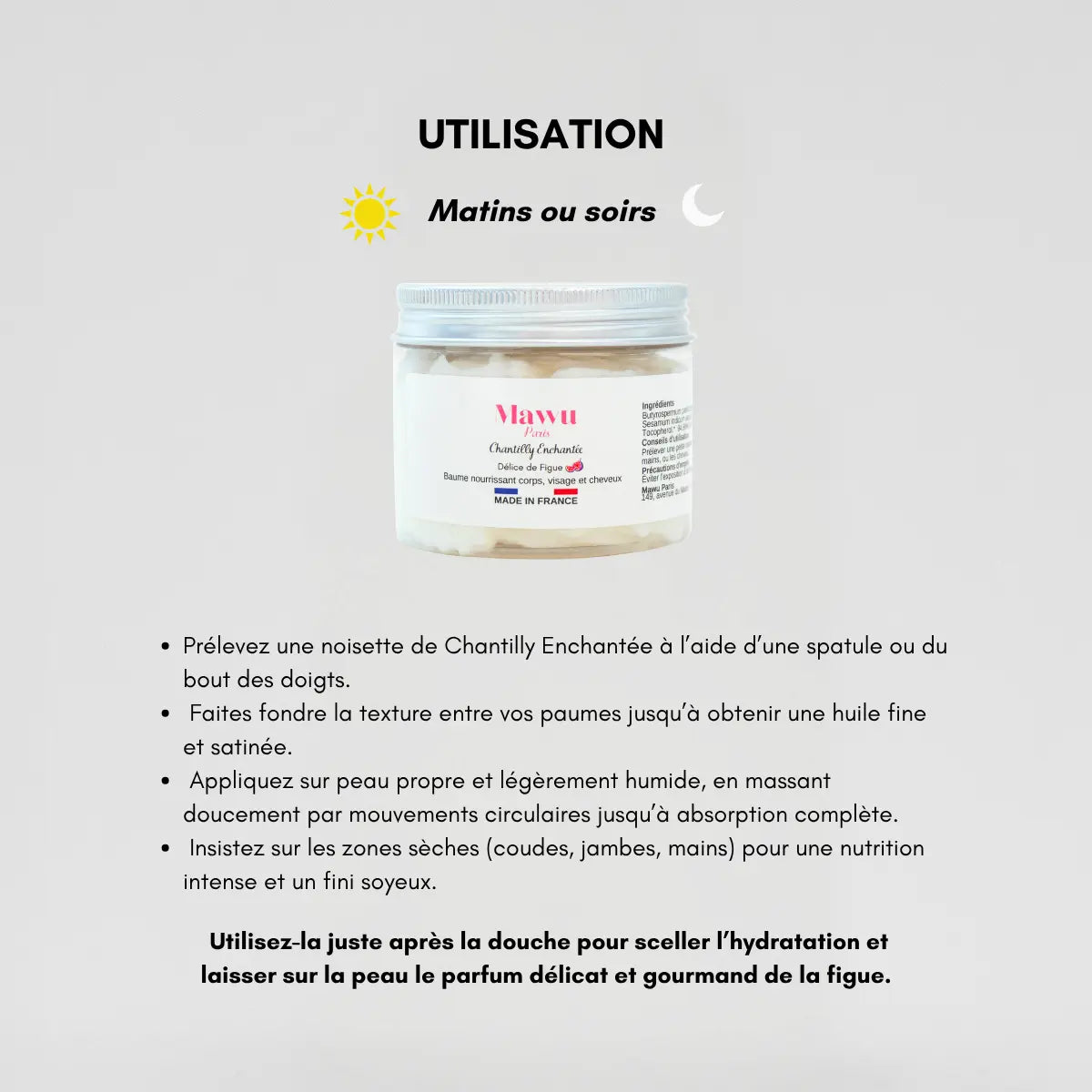 Chantilly Enchantée - Délice de figue: baume corps parfum figue