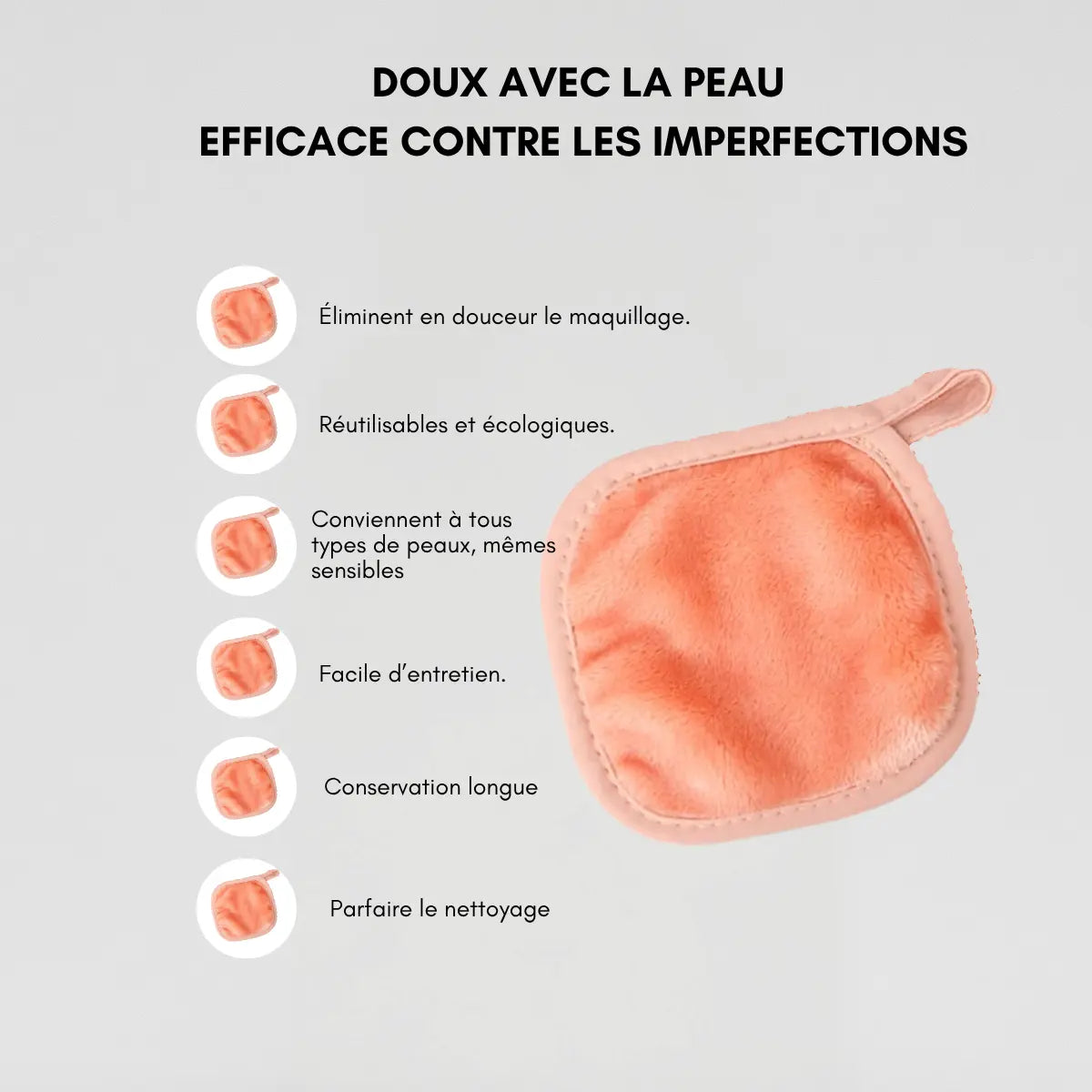 Lingettes démaquillantes lavables - Lots de 3